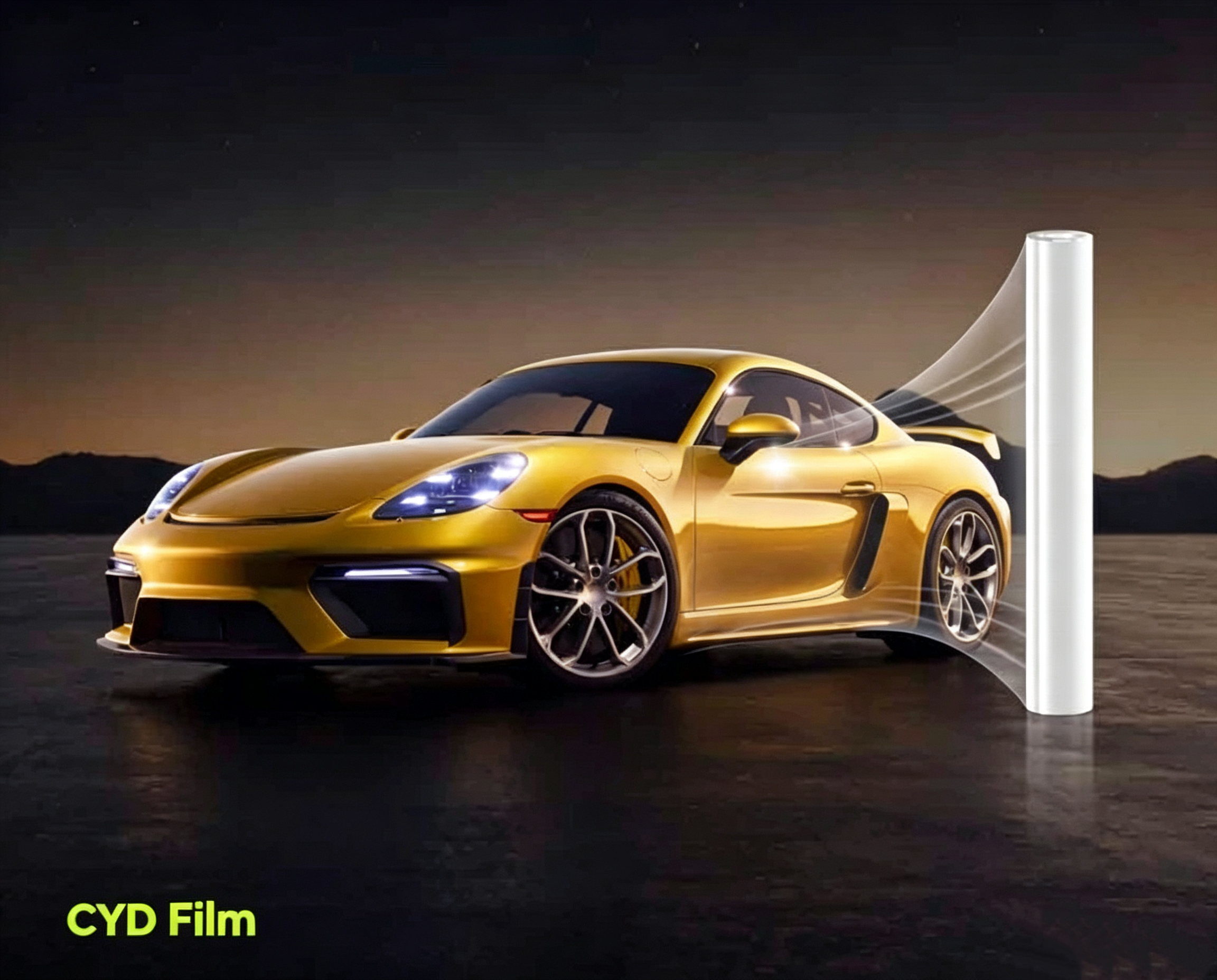 An advertisement graphic for CYD Film car film 04